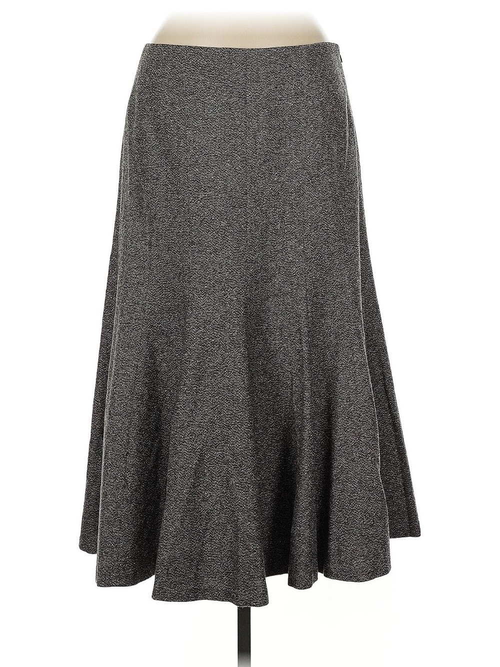 Ann Taylor Heathered Gray A-Line Midi Skirt